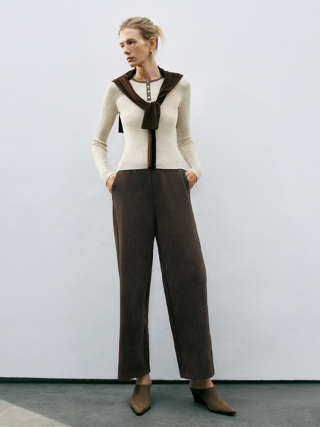 Slant Pocket Wide-Leg Pants