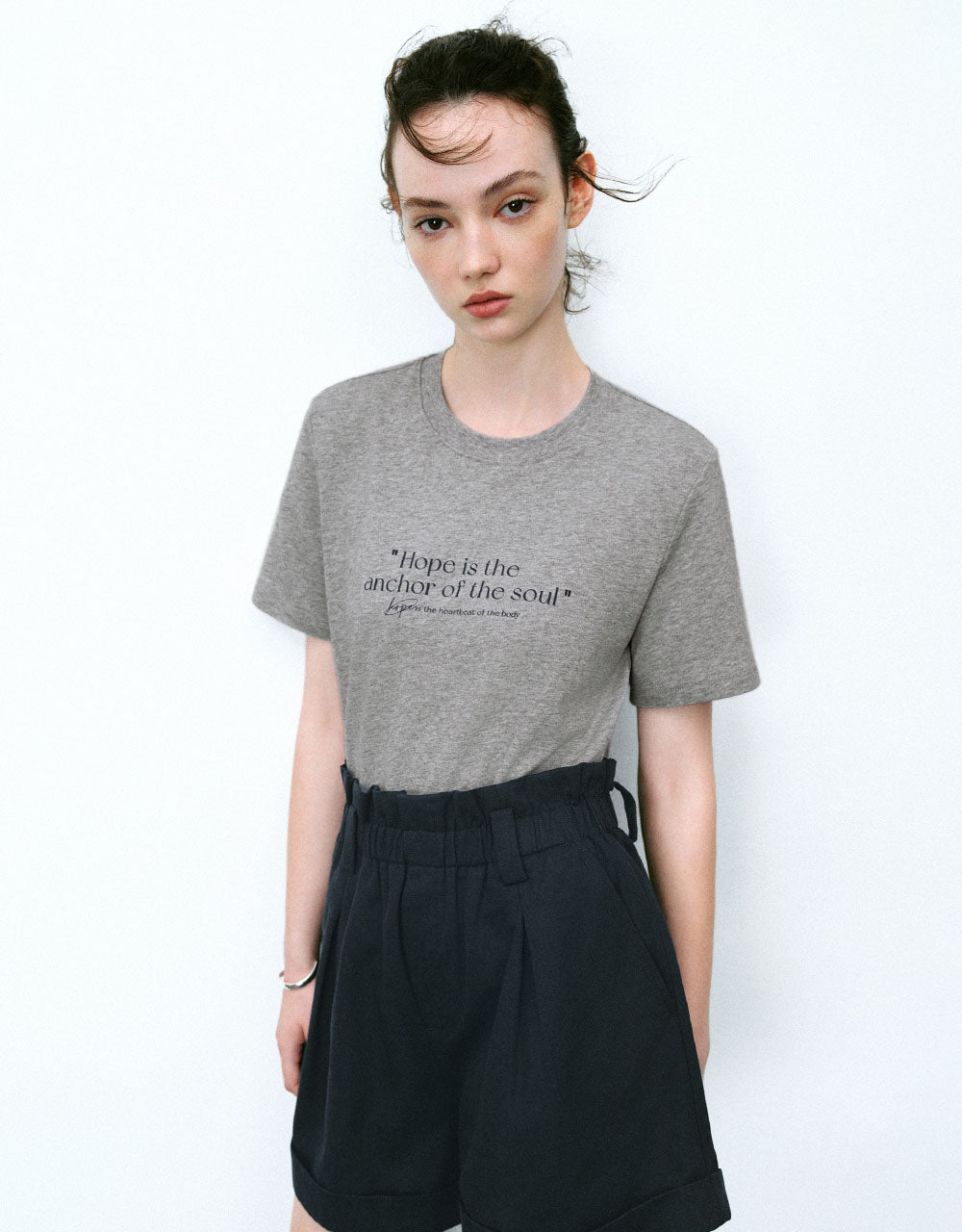 Letter Printed Crew Neck T-Shirt