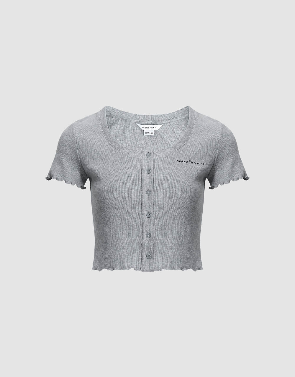 Frill Trim Crew Neck Knitted Shirt