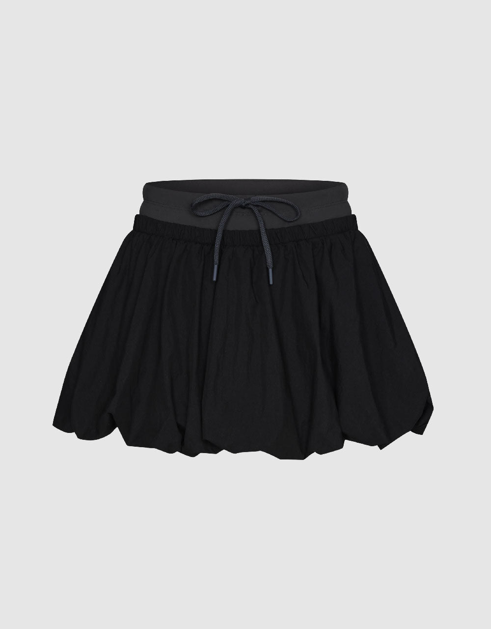 Drawstring Waist Bubble Mini A-Line Skirt