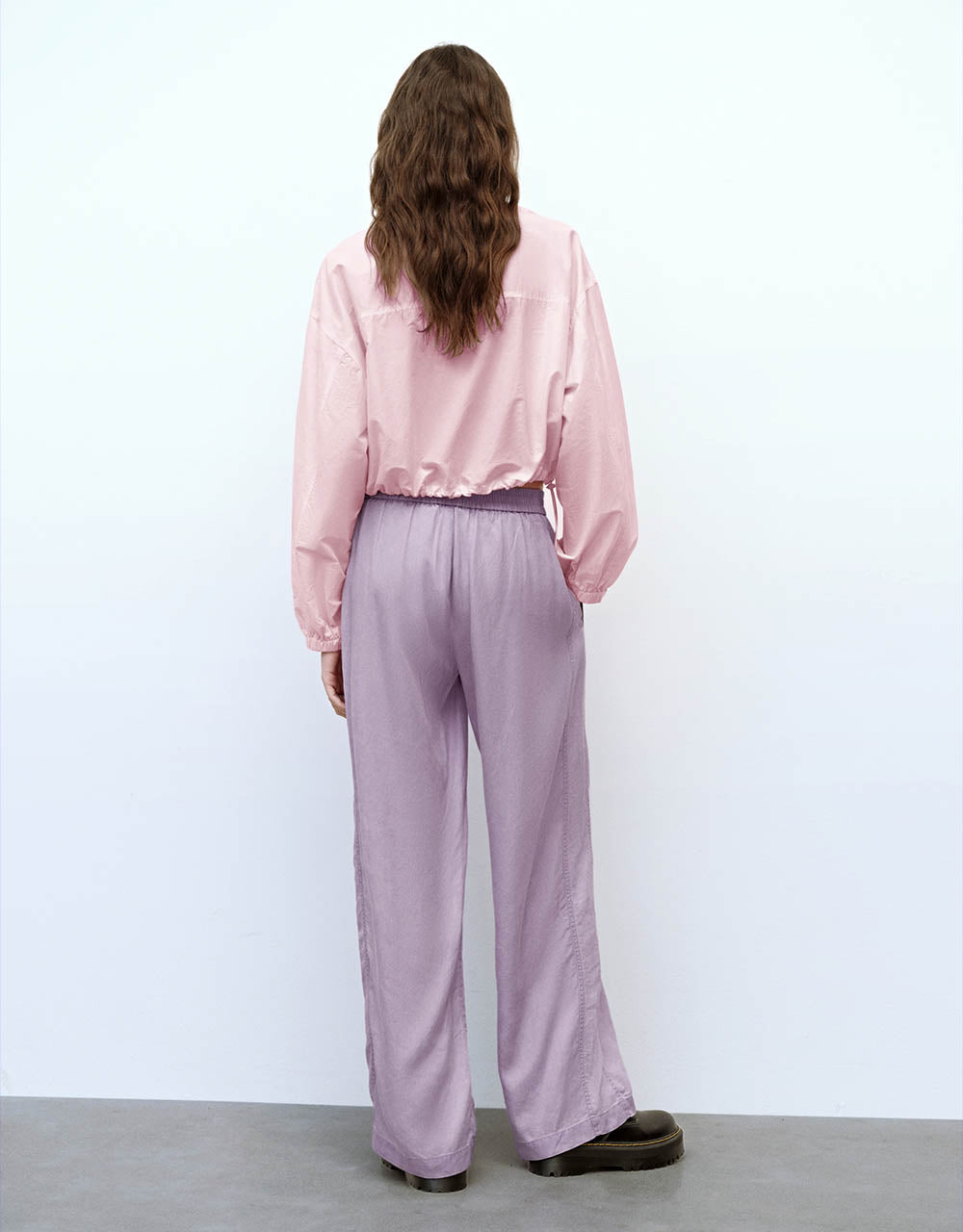 Elastic Waist Wide-Leg Pants