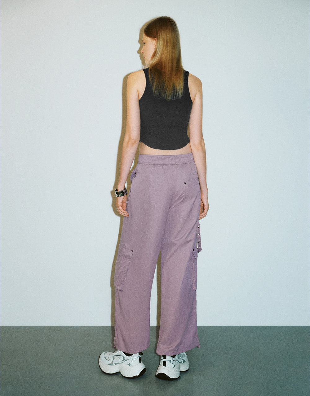 Elastic Waist Wide-Leg Pants