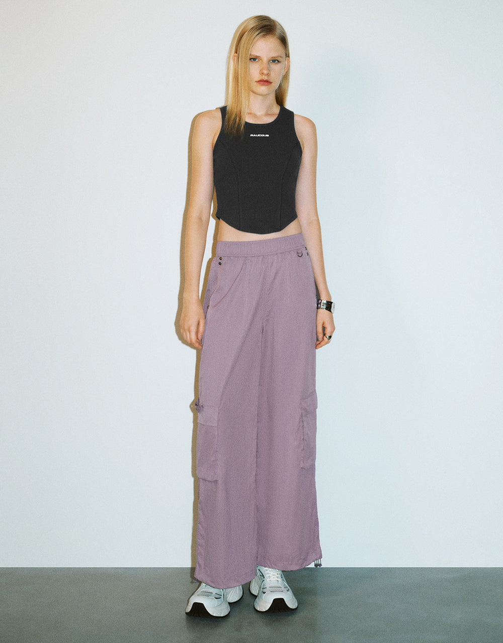 Elastic Waist Wide-Leg Pants