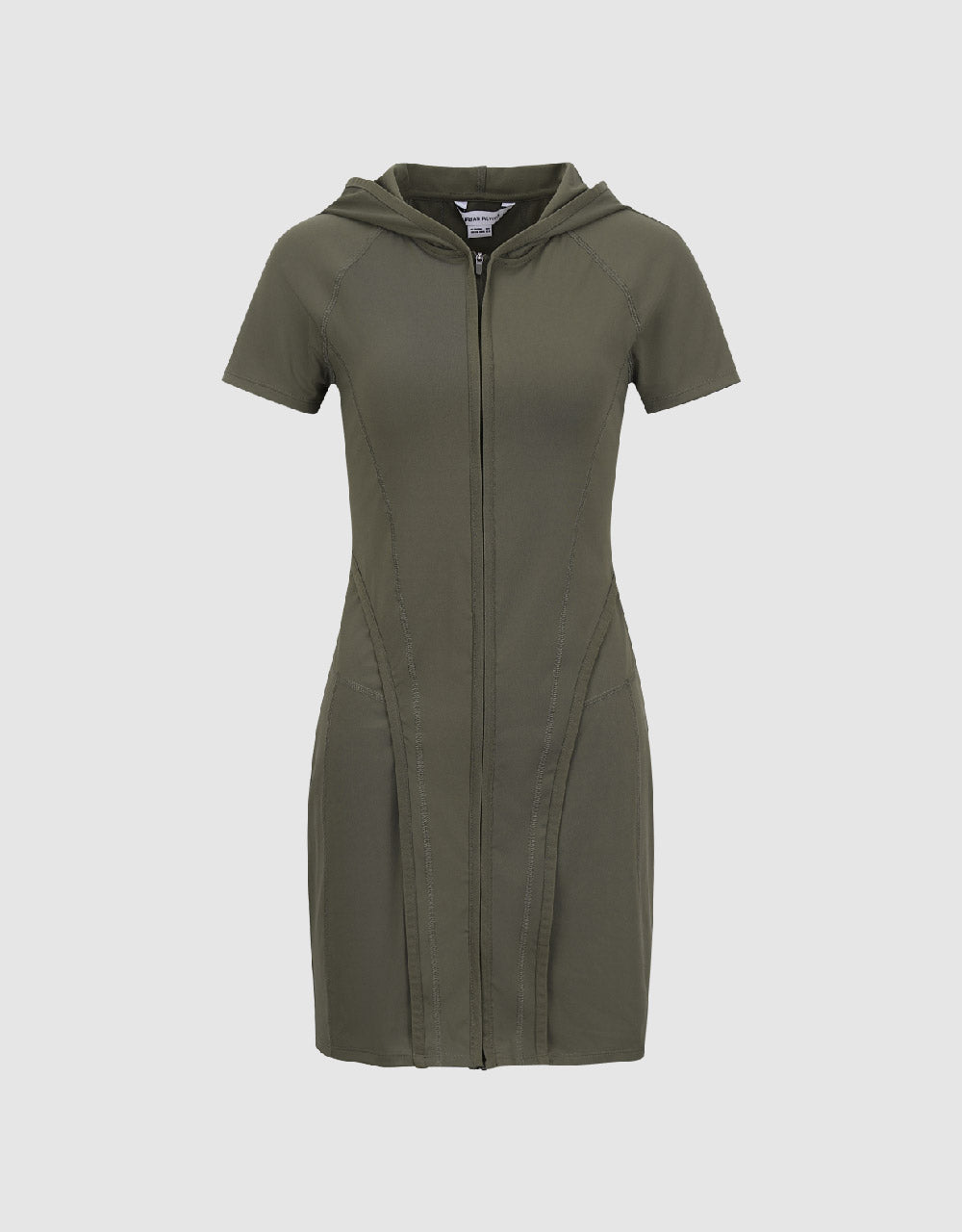 Zipper Front Hooded Skinny Dress