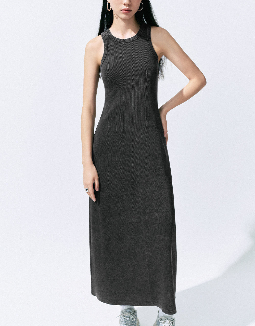 Sleeveless Crew Neck A-Line Dress