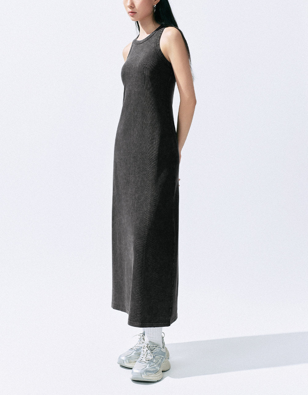 Sleeveless Crew Neck A-Line Dress