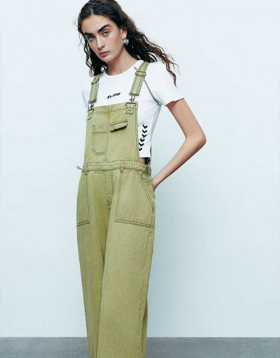 Wide-Leg Denim Overall – Urban Revivo Thailand