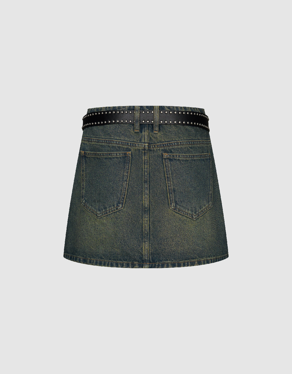 Mini Denim Skirt With Belt