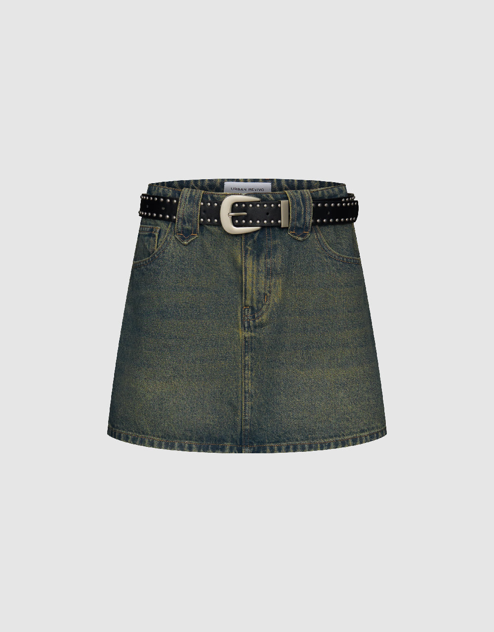 Mini Denim Skirt With Belt