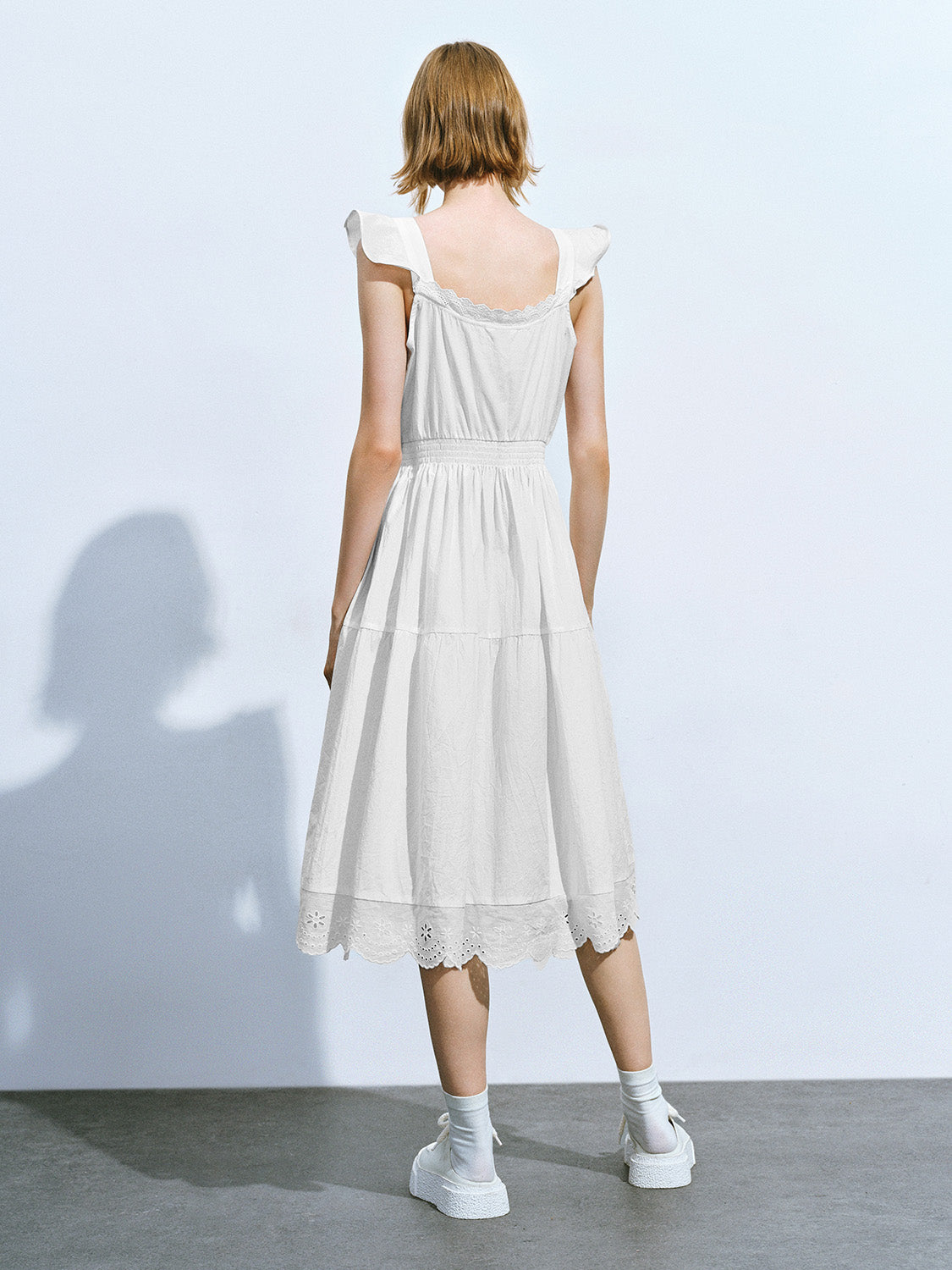 Square-cut Collar Sleeveless Shirt Dress