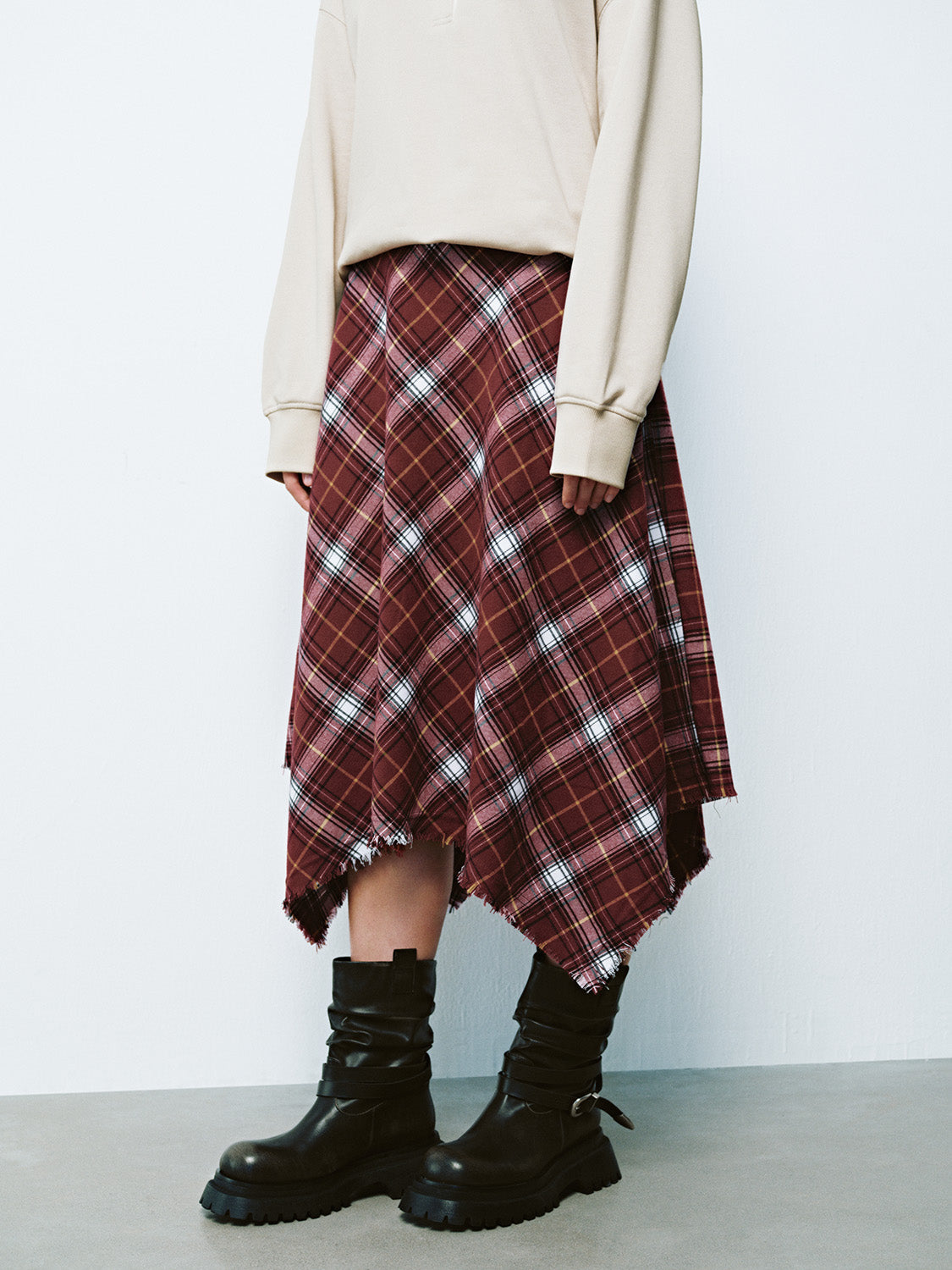 Plaid Irregular A-Line Skirts