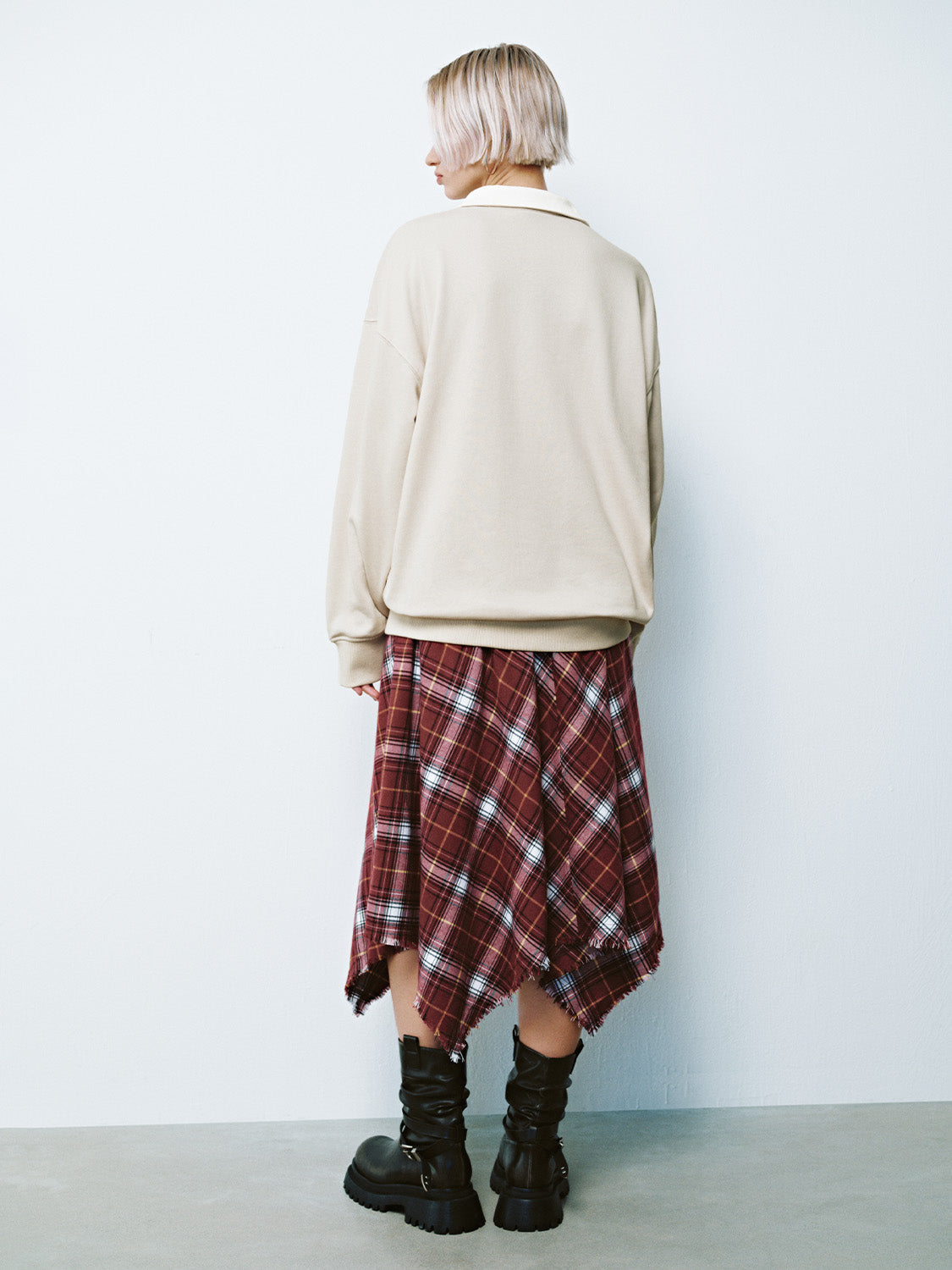 Plaid Irregular A-Line Skirts