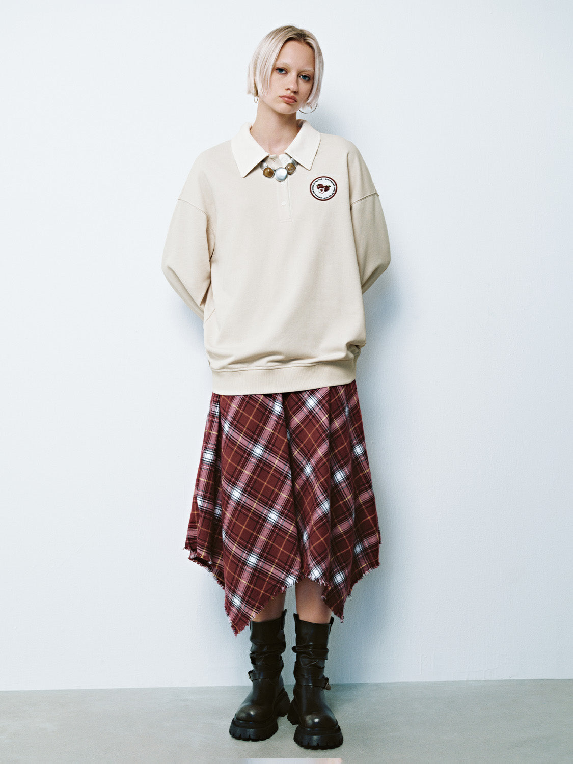 Plaid Irregular A-Line Skirts