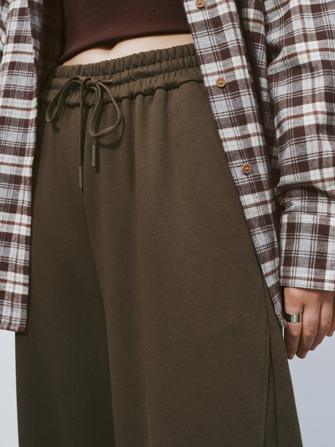 Drawstring Waist Wide-Leg Pants