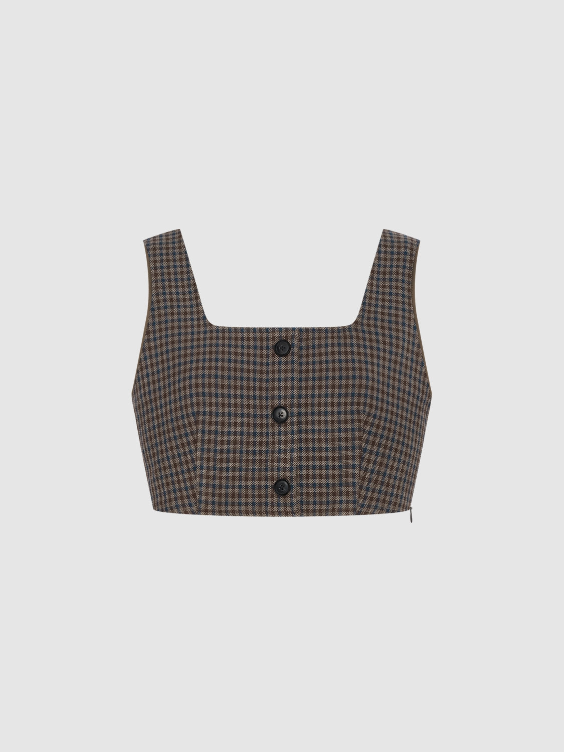 Checkered Cropped Cami Top