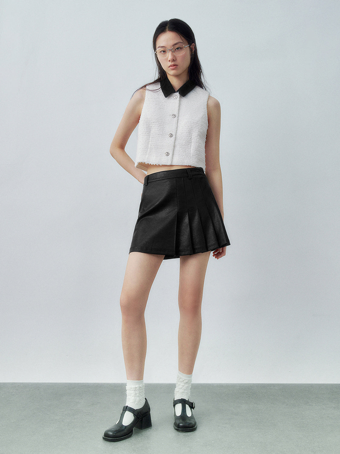 Mini Pleated A-Line Skirts