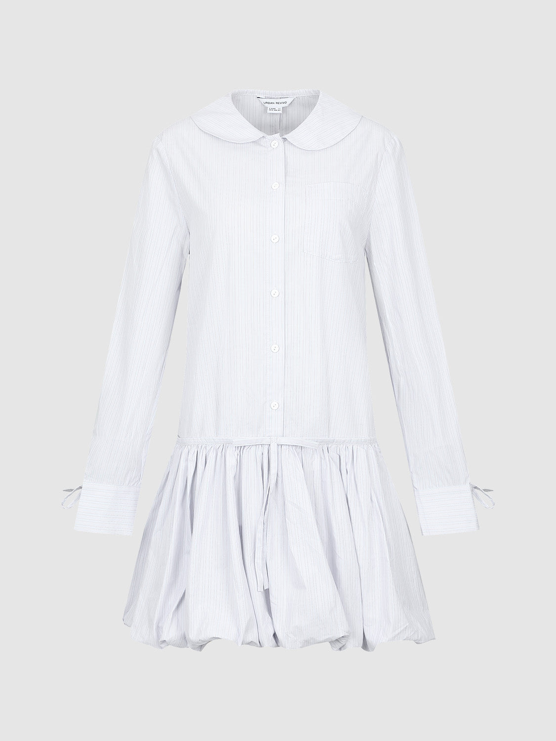 Bubble Hem A-Line Shirt Dress