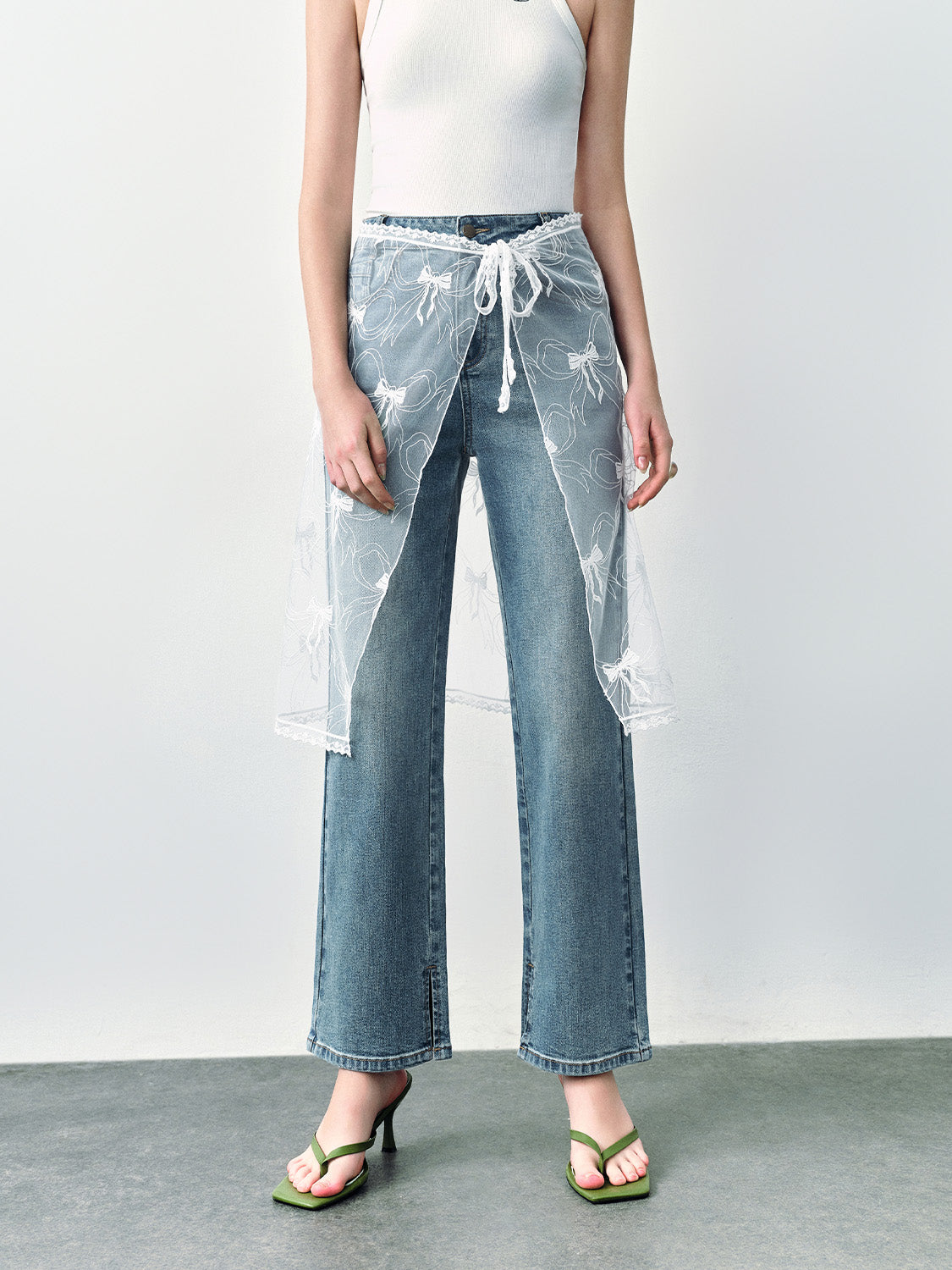 2 In 1 Straight Jeans