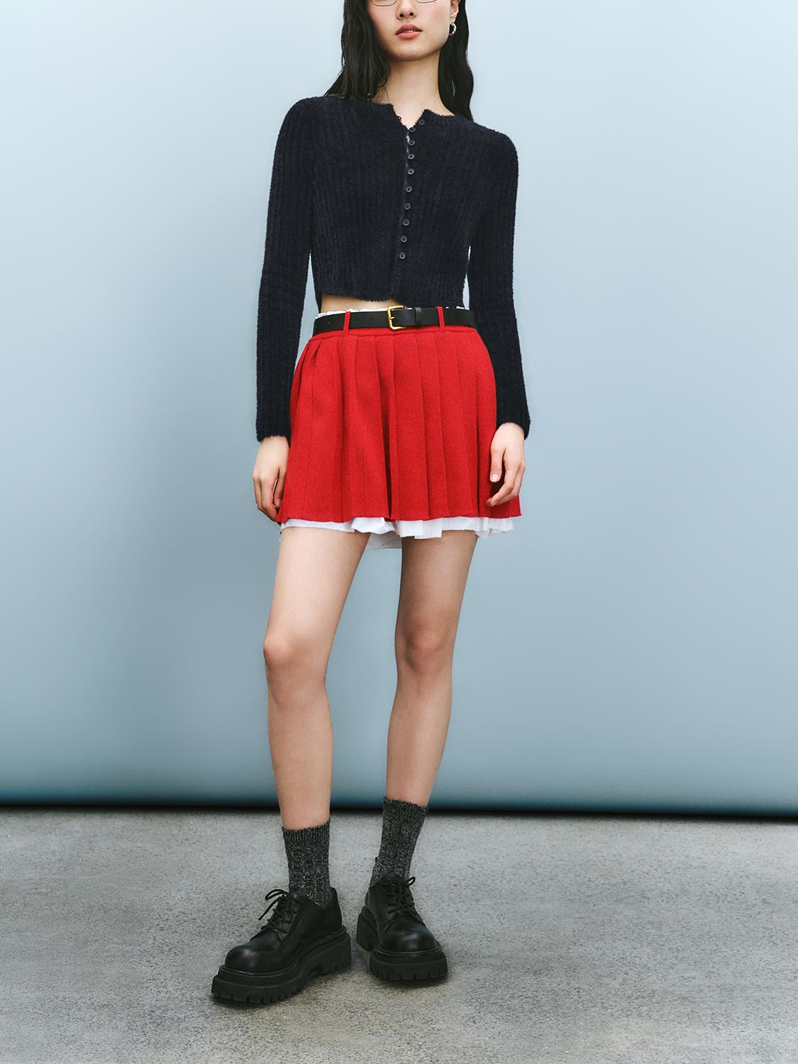 Loose Pleated Knitted Skirts