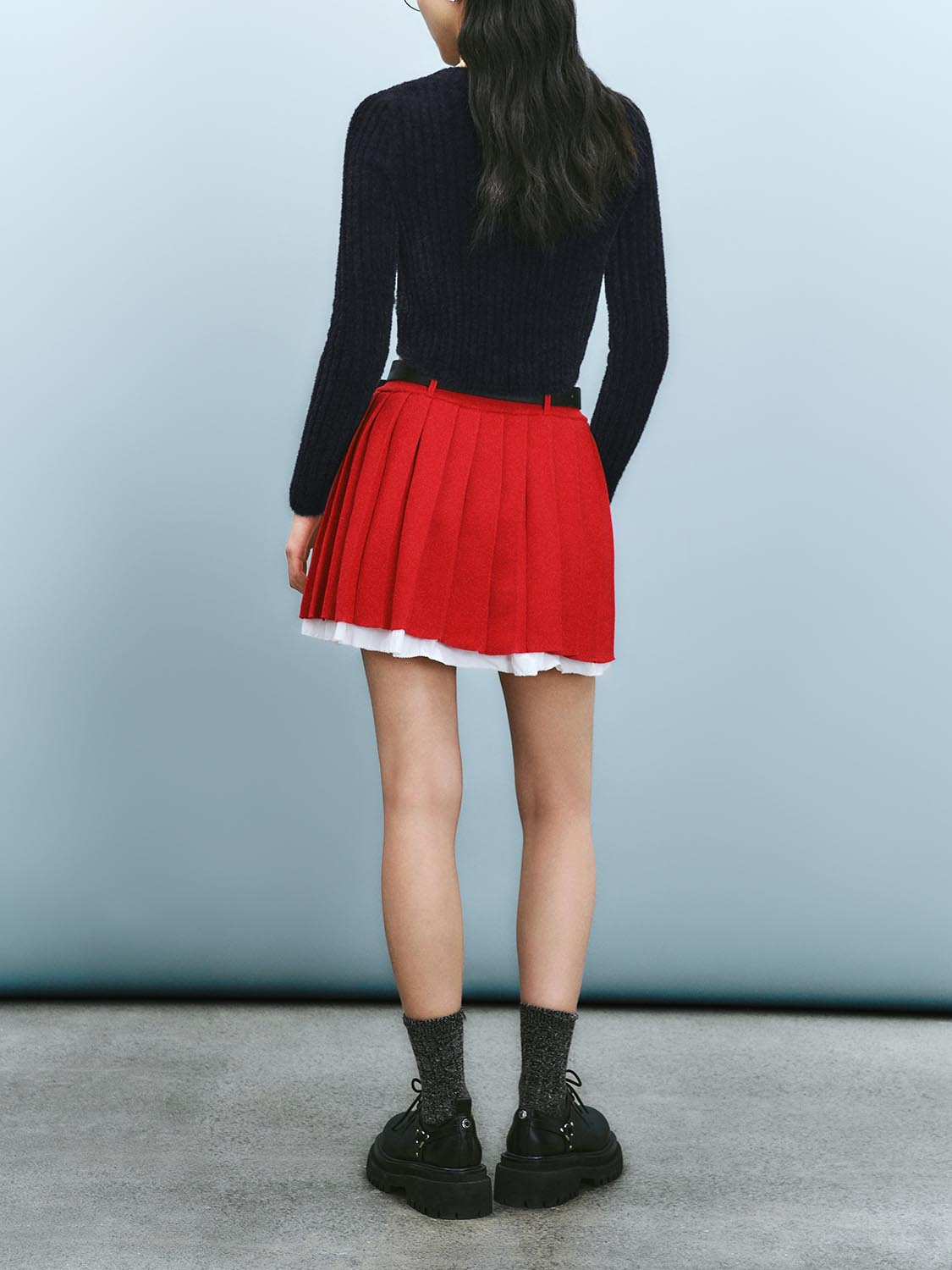 Loose Pleated Knitted Skirts