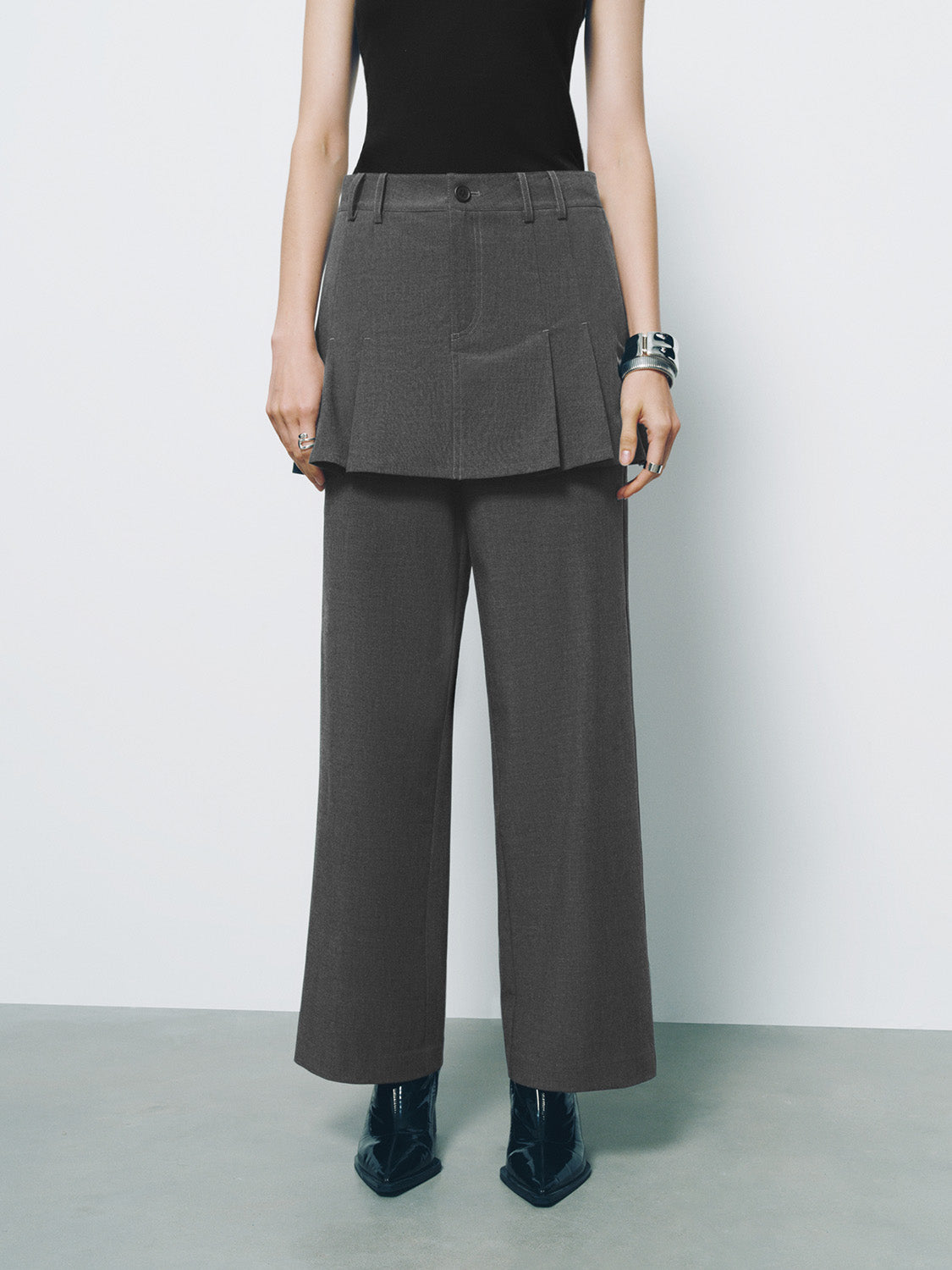 2 In 1 Wide-Leg Pants