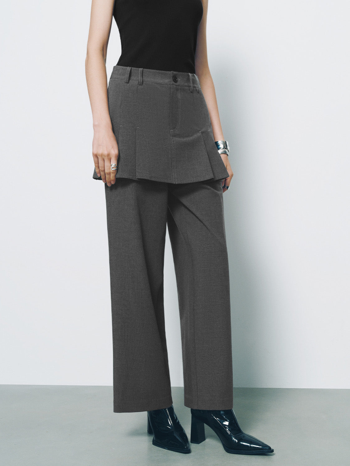 2 In 1 Wide-Leg Pants