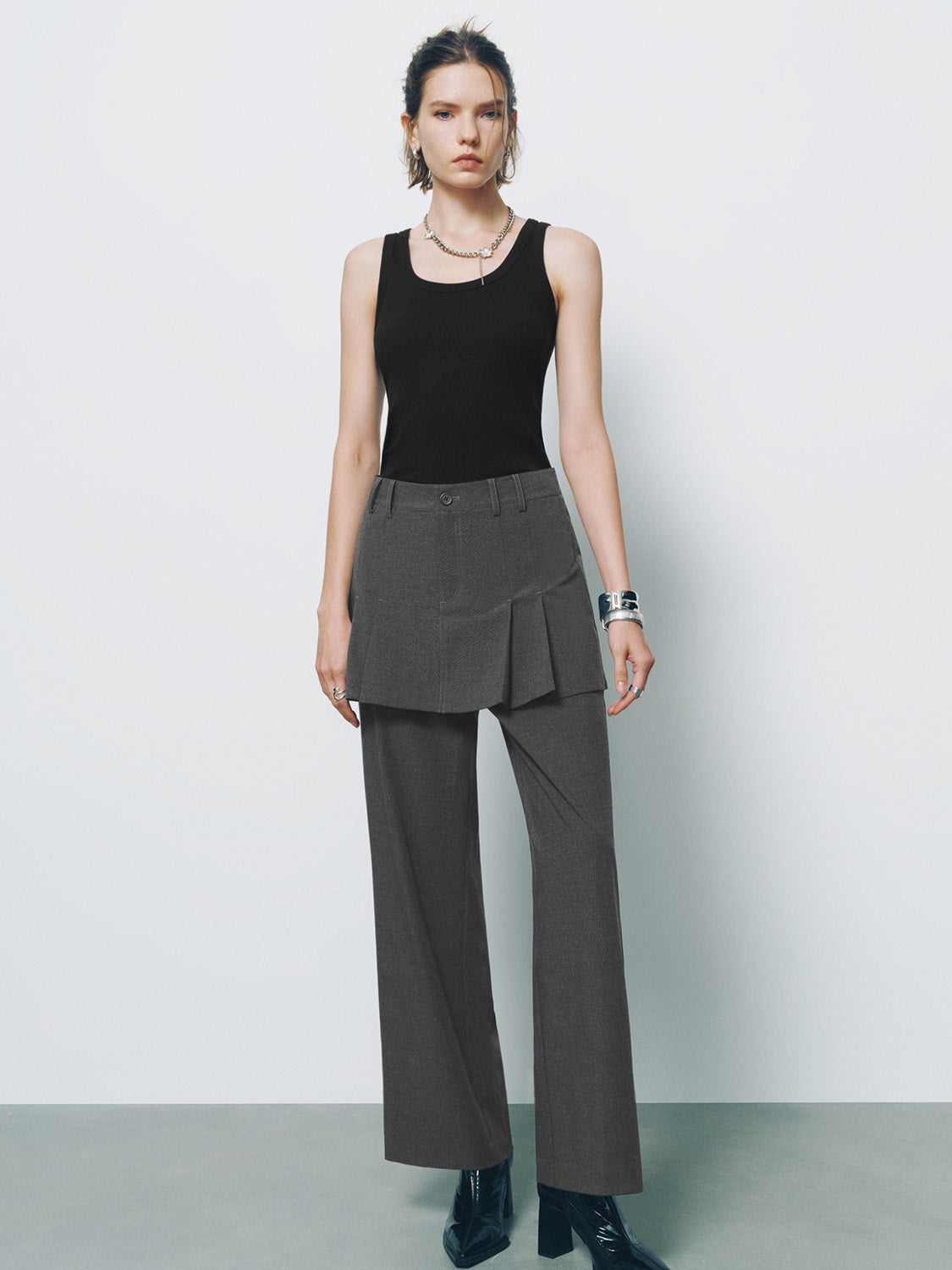 2 In 1 Wide-Leg Pants