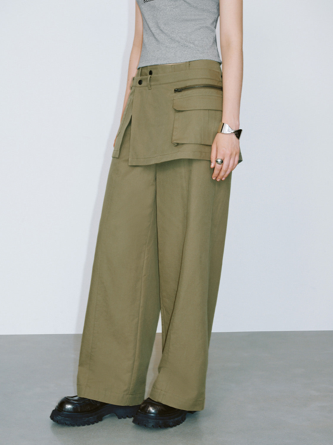 2 In 1 Wide-Leg Pants