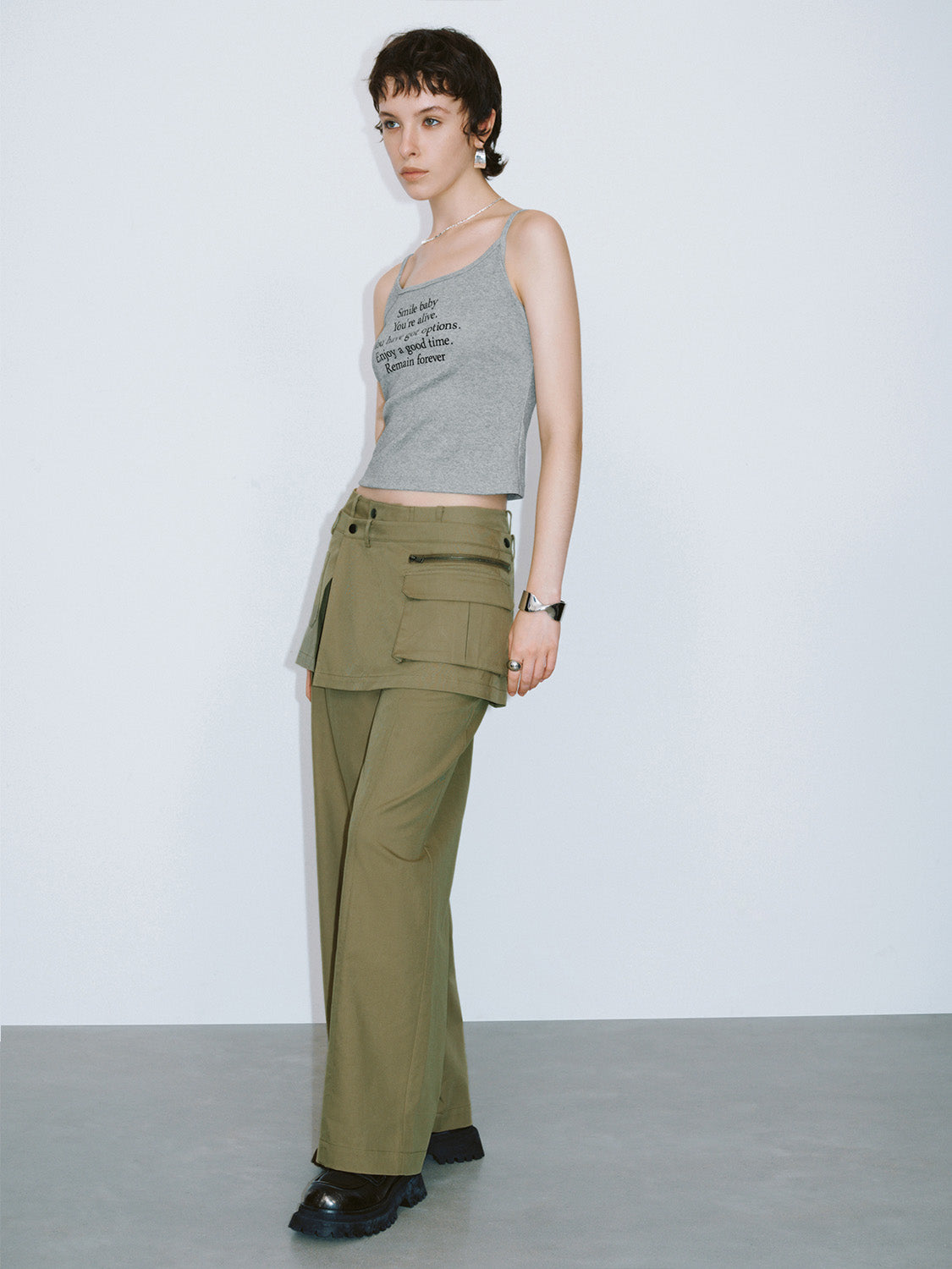 2 In 1 Wide-Leg Pants