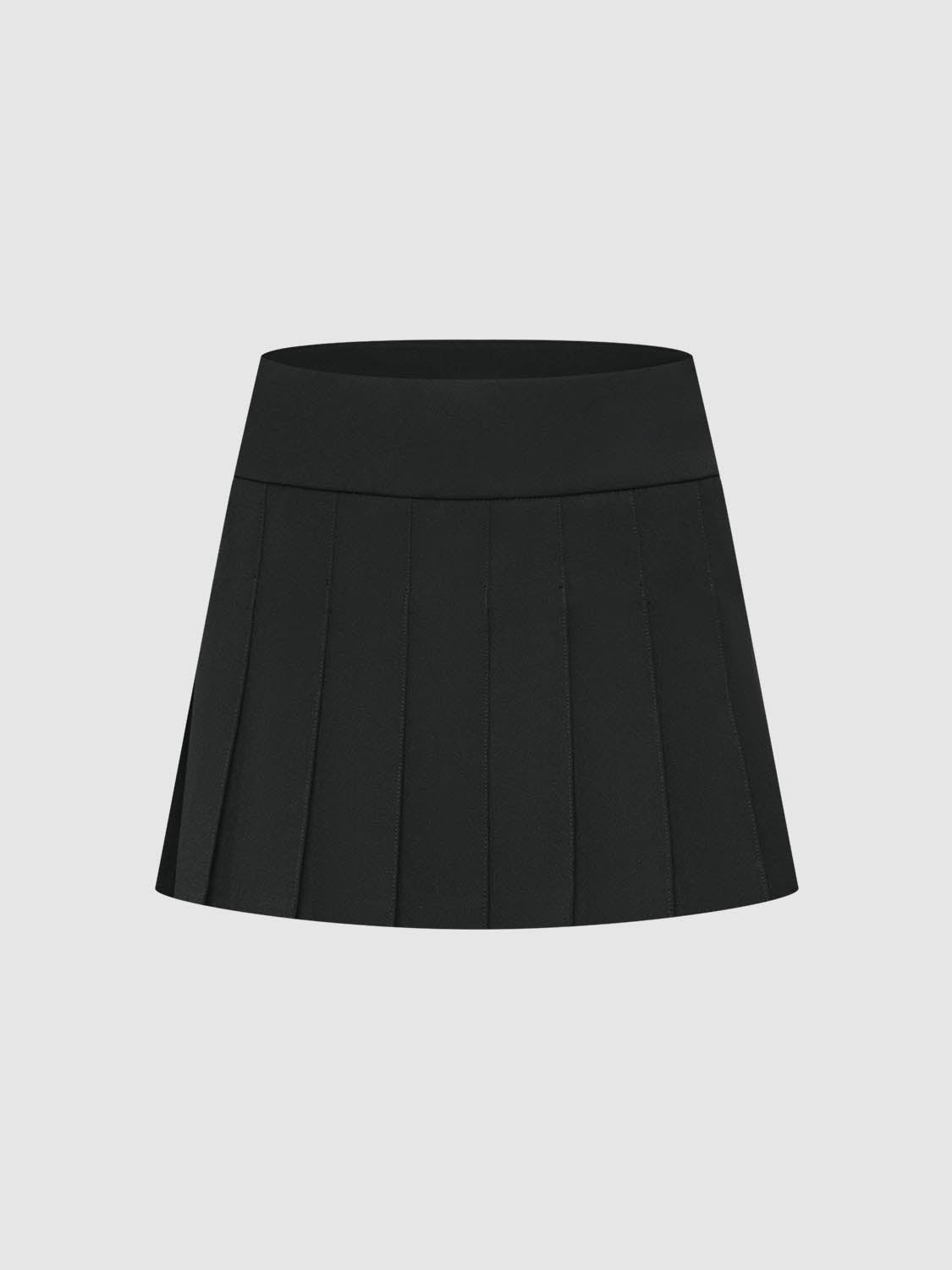 Pleated Mini A-Line Skirt