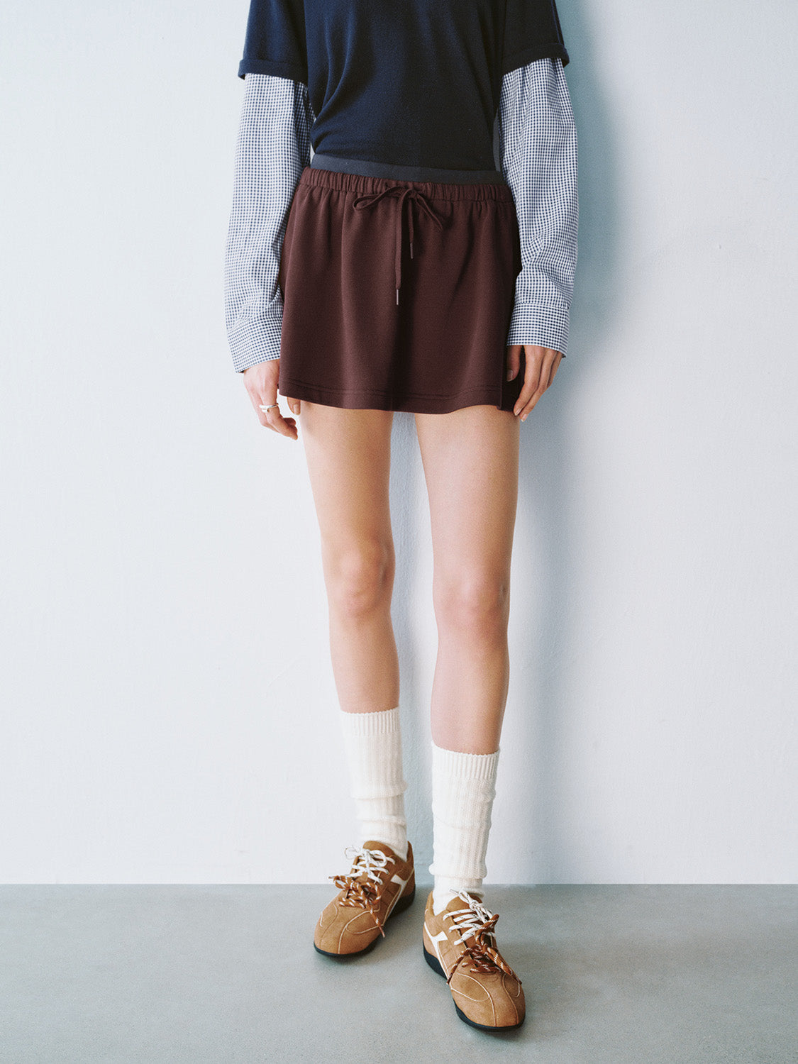 Drawstring Mini A-Line Skirts