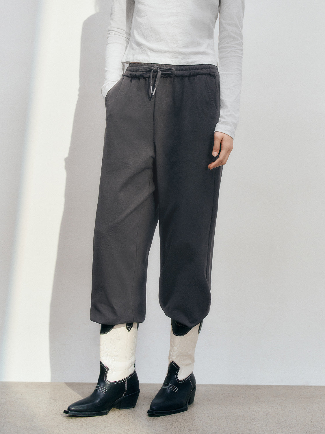 Drawstring Wide-Leg Pants