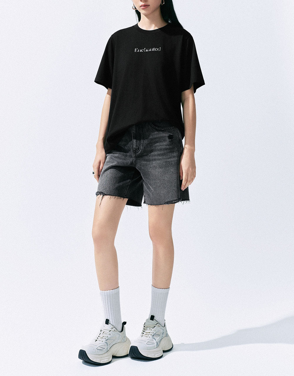 Raw Hem Denim Shorts