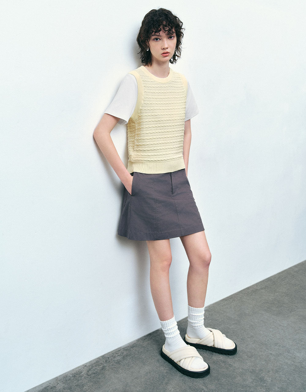 2 In 1 Striped Knitted T-Shirt