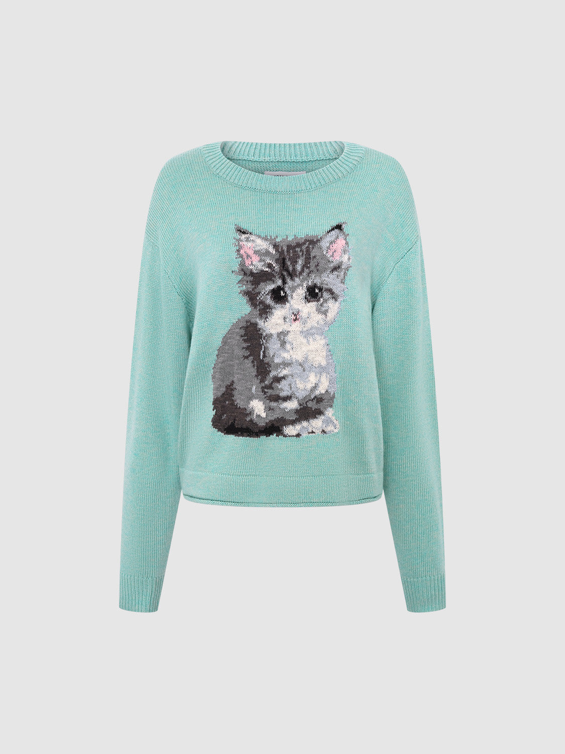 Kitten Printed Knitted T-Shirts