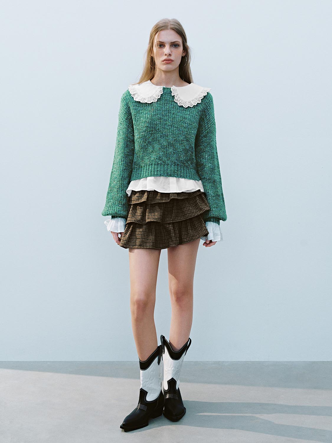 Peter Pan Collar Knitted T-Shirts